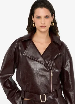 Giacca biker glossy