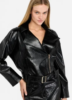 Giacca biker glossy