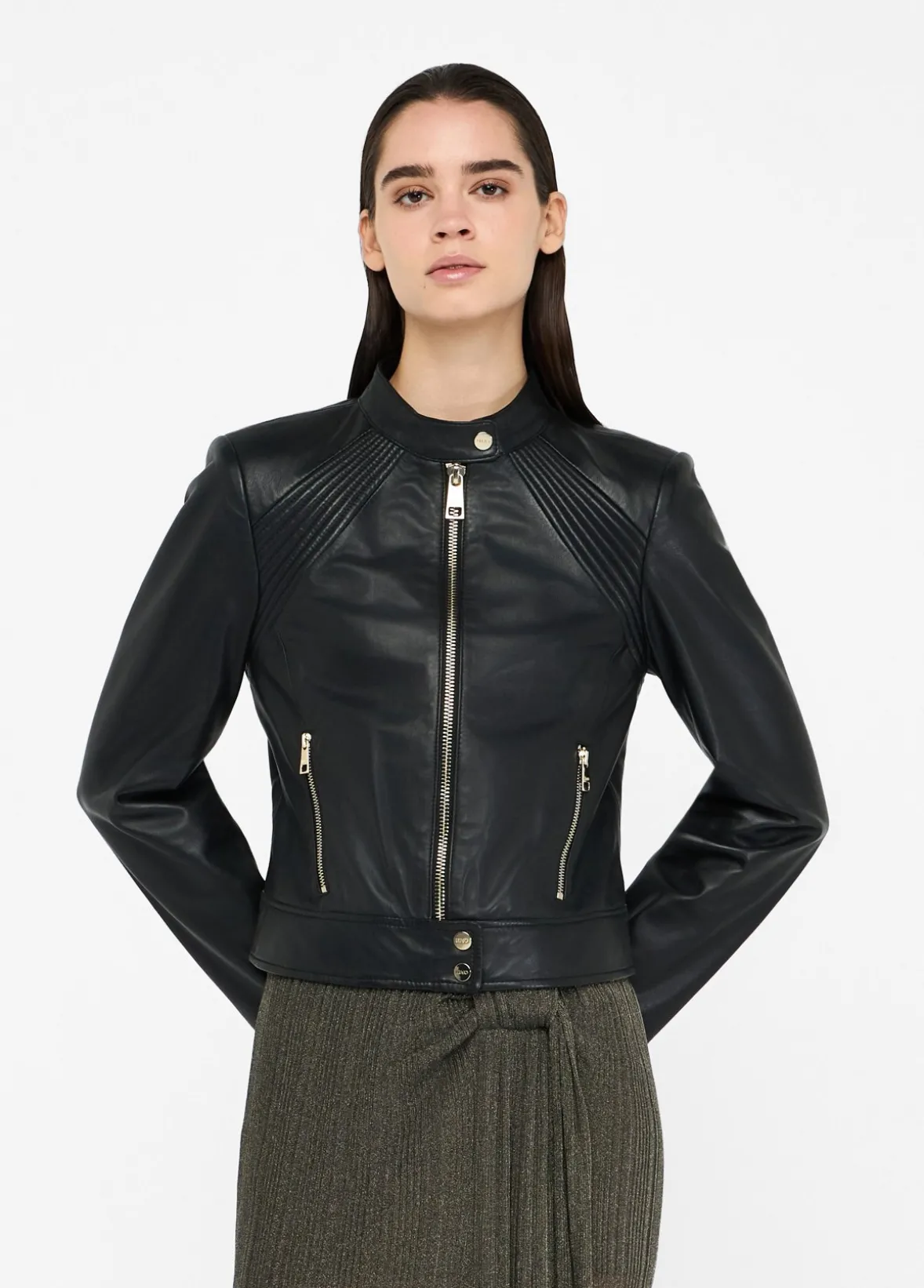 Giacca biker in pelle