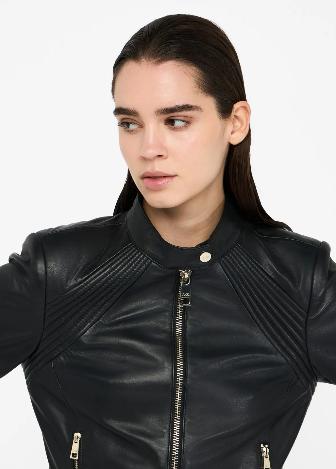 Giacca biker in pelle