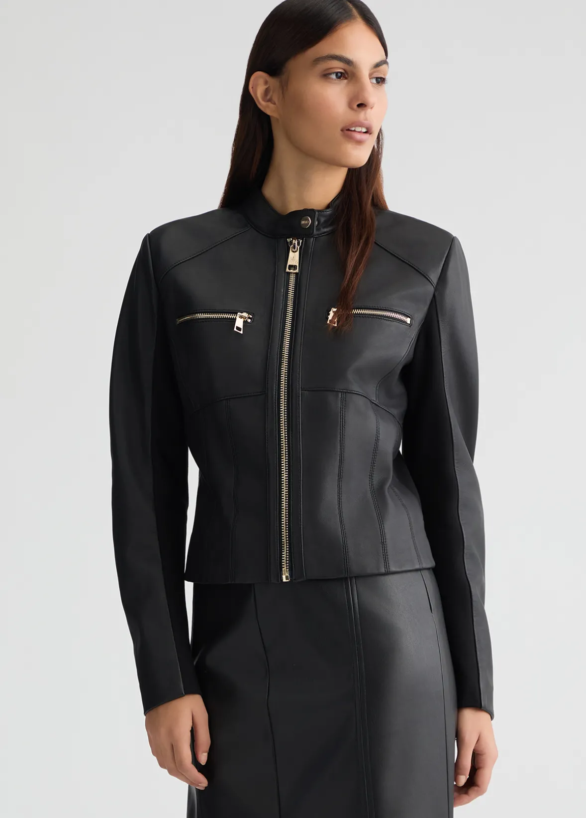 Giacca biker in pelle