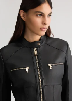 Giacca biker in pelle