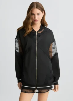 Giacca con zip e logo