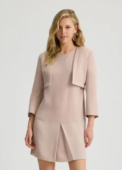 Giacca cropped in envers satin