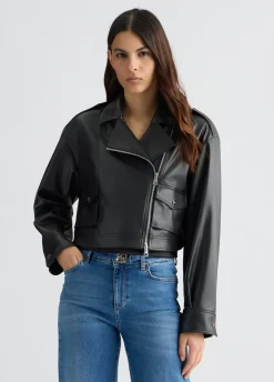Giacca cropped modello biker