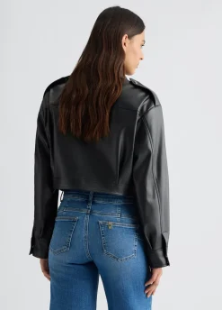 Giacca cropped modello biker