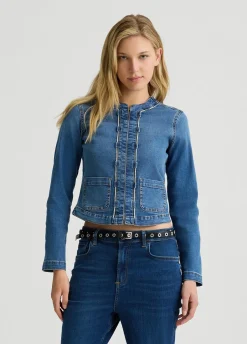 Giacca di jeans con catena gioiello