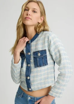 Giacca in denim bouclé
