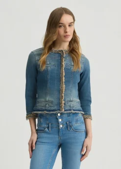 Giacca in denim con catene