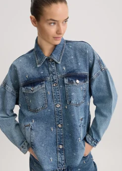 Giacca in denim con strass