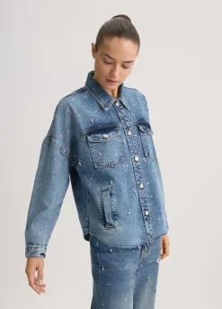 Giacca in denim con strass