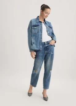 Giacca in denim con strass