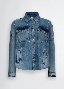 Giacca in denim con strass