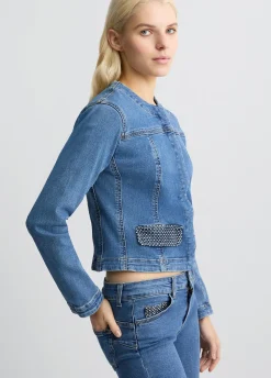 Giacca in denim con strass