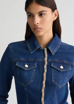 Giacca in denim con strass