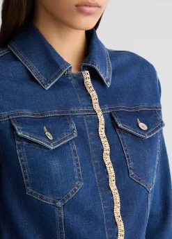 Giacca in denim con strass