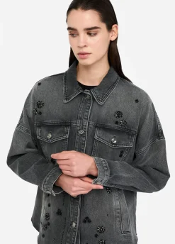 Giacca in denim con strass
