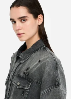 Giacca in denim con strass