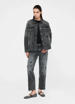 Giacca in denim con strass