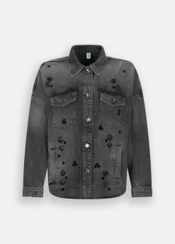 Giacca in denim con strass