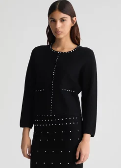Giacca in maglia con borchie