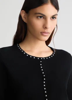 Giacca in maglia con borchie