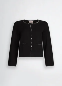 Giacca in maglia con borchie