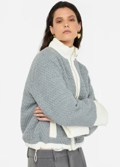 Giacca in nylon trapuntato e maglia