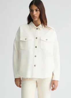 Giacca overshirt con maxi logo