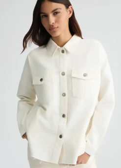 Giacca overshirt con maxi logo