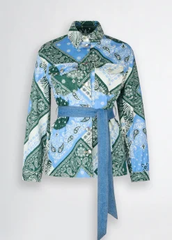 Giacca overshirt in cotone stampato