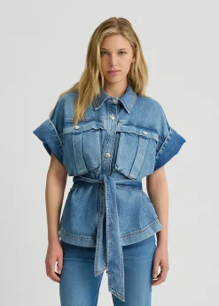 Giacca overshirt in denim