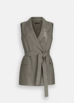 Gilet chevron con cintura