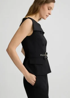 Gilet doppiopetto con cintura