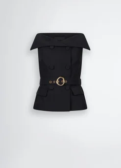 Gilet doppiopetto con cintura