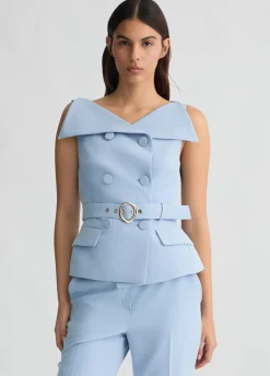 Gilet doppiopetto con cintura