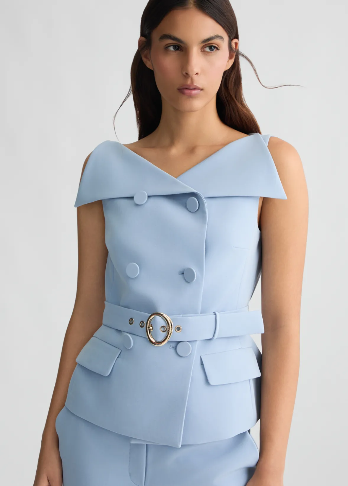Gilet doppiopetto con cintura