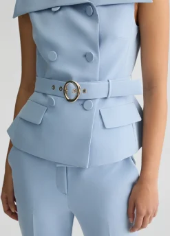 Gilet doppiopetto con cintura