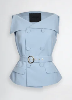 Gilet doppiopetto con cintura