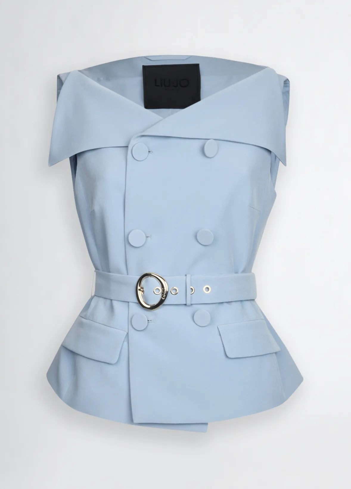 Gilet doppiopetto con cintura