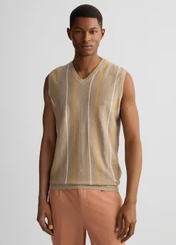Gilet in lino e cotone