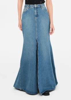 Gonna a sirena in denim