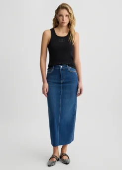 Gonna in denim con borchie