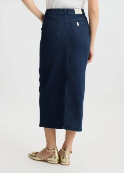 Gonna in denim con bottoni