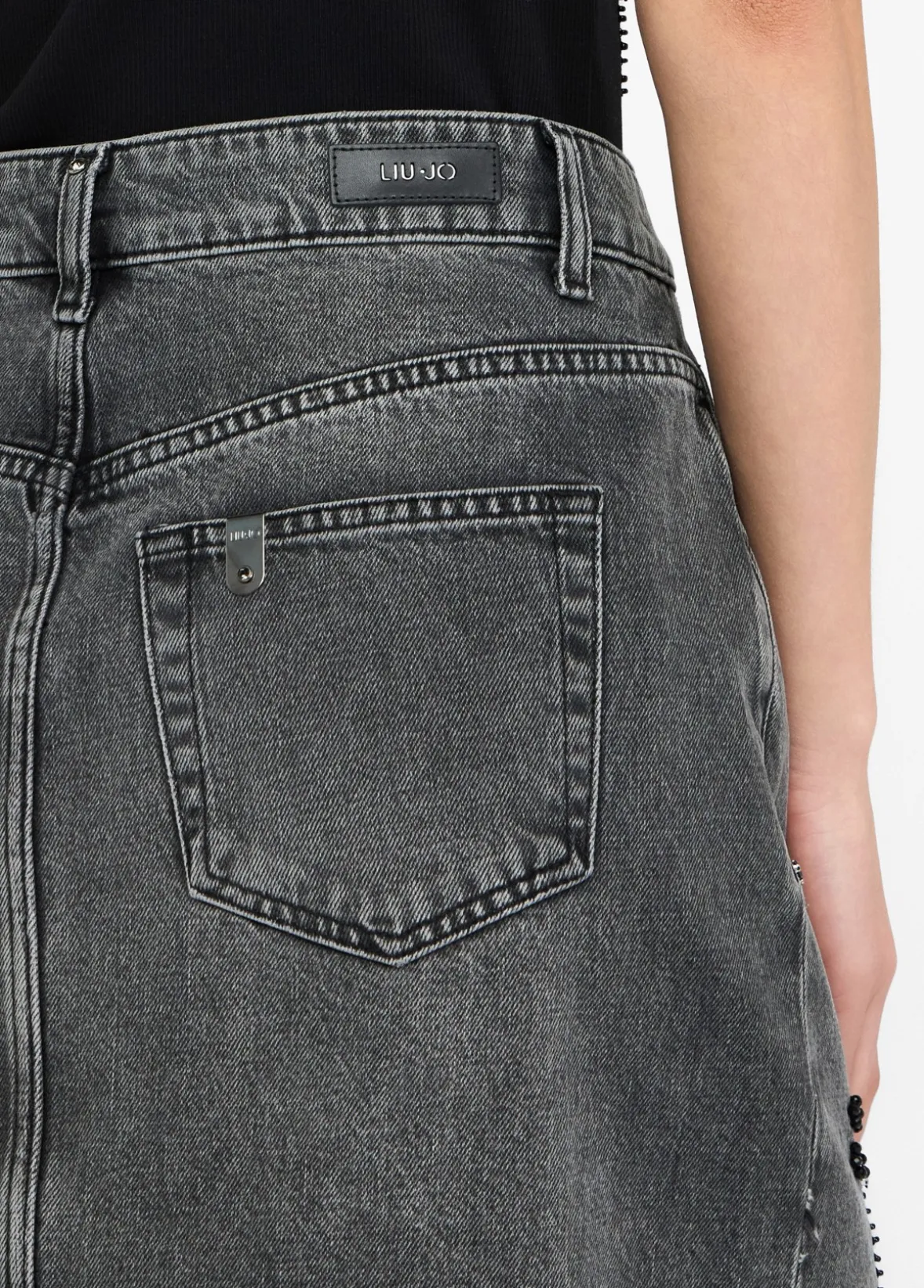 Gonna in denim con strass