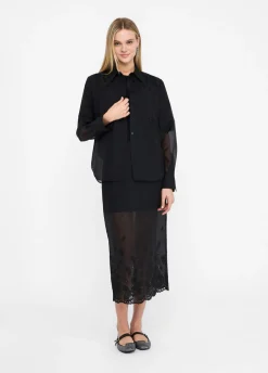 Gonna in organza con ricami