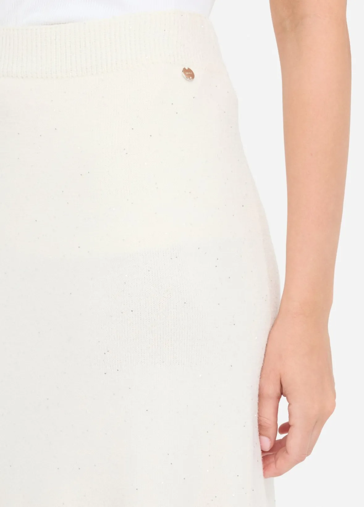 Gonna midi in maglia con paillettes