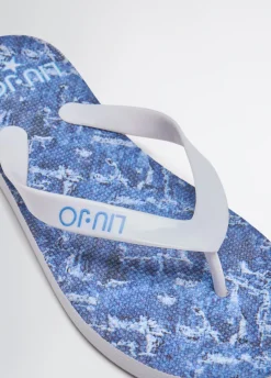 Infradito con stampa effetto denim