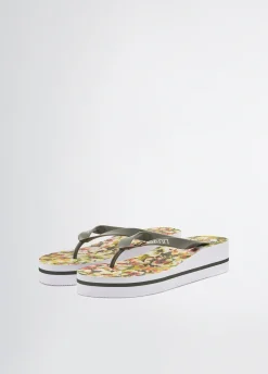 Infradito con stampa floreale
