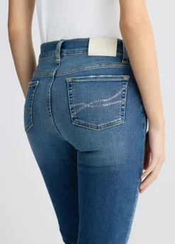 Jeans a zampa con strass